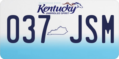 KY license plate 037JSM