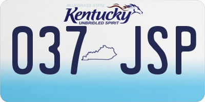 KY license plate 037JSP