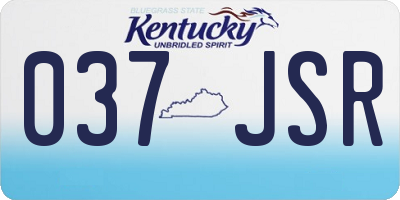KY license plate 037JSR