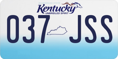 KY license plate 037JSS