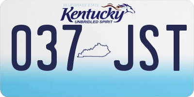 KY license plate 037JST