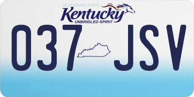 KY license plate 037JSV