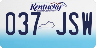 KY license plate 037JSW