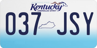 KY license plate 037JSY