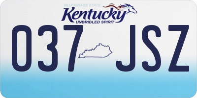 KY license plate 037JSZ