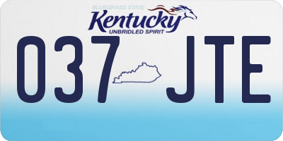 KY license plate 037JTE