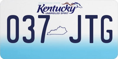 KY license plate 037JTG