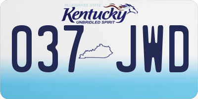 KY license plate 037JWD