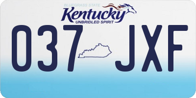KY license plate 037JXF