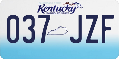 KY license plate 037JZF