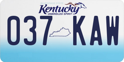 KY license plate 037KAW