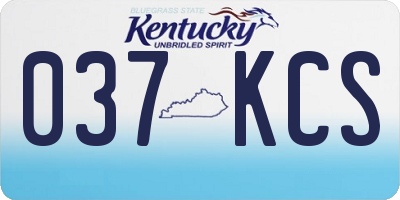 KY license plate 037KCS