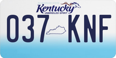 KY license plate 037KNF