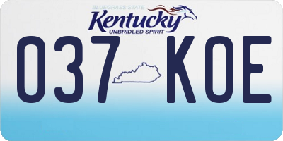 KY license plate 037KOE
