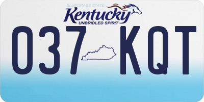 KY license plate 037KQT