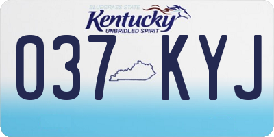 KY license plate 037KYJ