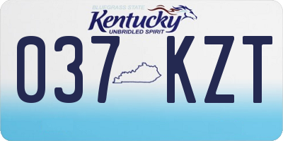KY license plate 037KZT