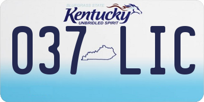 KY license plate 037LIC