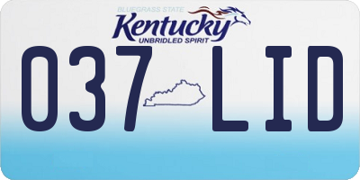 KY license plate 037LID