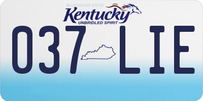 KY license plate 037LIE