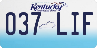 KY license plate 037LIF