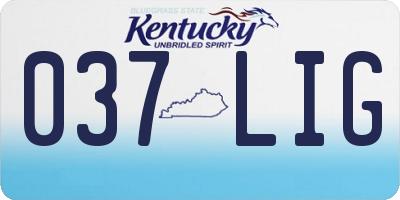 KY license plate 037LIG