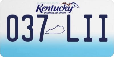 KY license plate 037LII