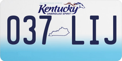 KY license plate 037LIJ