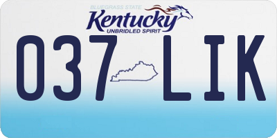 KY license plate 037LIK