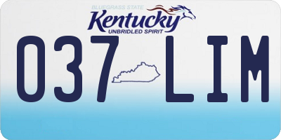 KY license plate 037LIM
