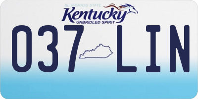 KY license plate 037LIN