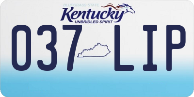 KY license plate 037LIP