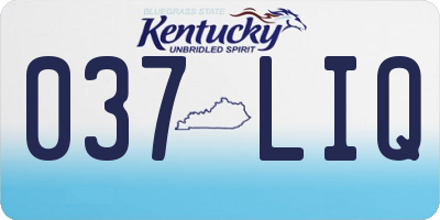 KY license plate 037LIQ