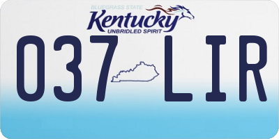 KY license plate 037LIR