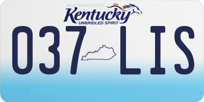KY license plate 037LIS