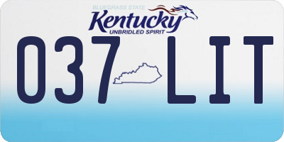 KY license plate 037LIT