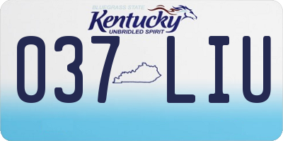 KY license plate 037LIU