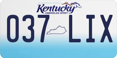 KY license plate 037LIX