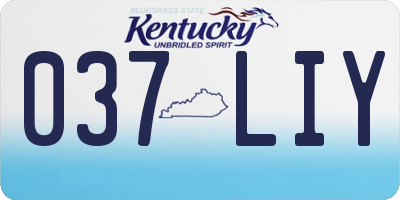 KY license plate 037LIY