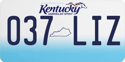 KY license plate 037LIZ