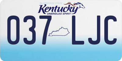 KY license plate 037LJC