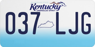 KY license plate 037LJG