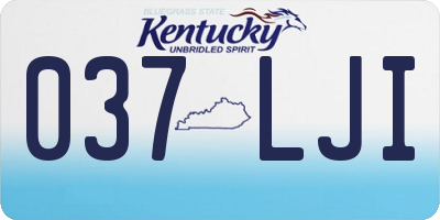 KY license plate 037LJI