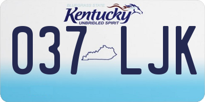 KY license plate 037LJK