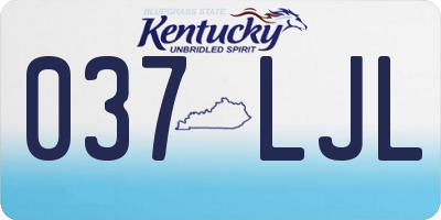 KY license plate 037LJL