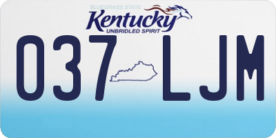 KY license plate 037LJM