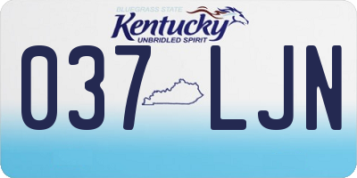 KY license plate 037LJN