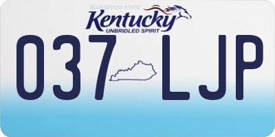 KY license plate 037LJP
