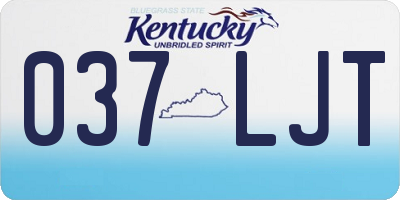 KY license plate 037LJT