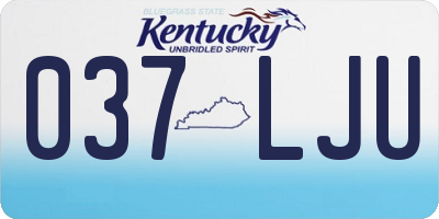 KY license plate 037LJU